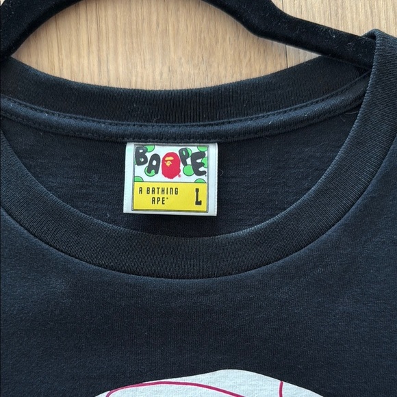 Bape Black Short Sleeve Tee with Bold Graphic - Picture 3 of 7